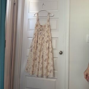 Elegant Floral Cream Dress